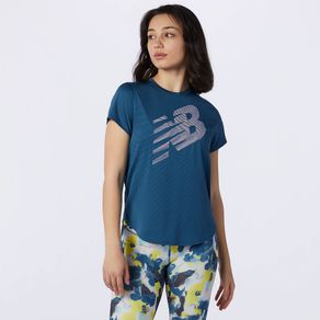 Camiseta Manga Curta New Balance Accelerate Feminina Azul - P