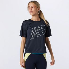 Camiseta Oversized New Balance Accelerate Feminina Preto - M