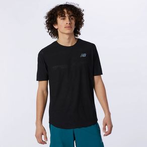 Camiseta Speed Jacquard New Balance Masculina Preto - M