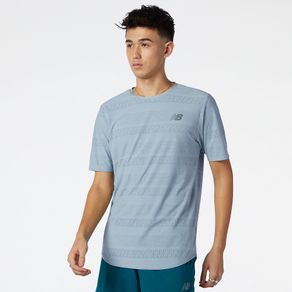 Camiseta Speed Jacquard New Balance Masculina Cinza - G