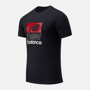 Camiseta Manga Curta New Balance Athletics Masculina Preto - P