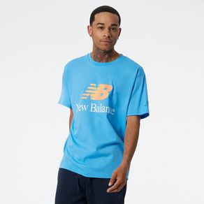 Camiseta Manga Curta New Balance Athletics Masculina Azul - M